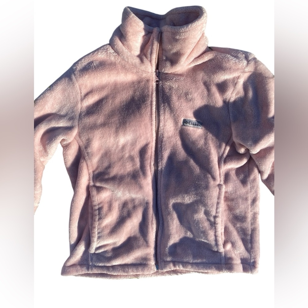 Girls Columbia fleece light pink no stains M